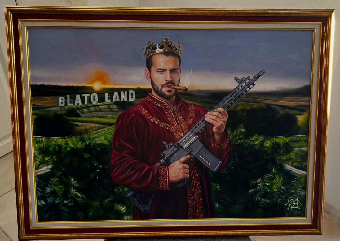 Blato Land, peinture à l'huile sur toile de lin